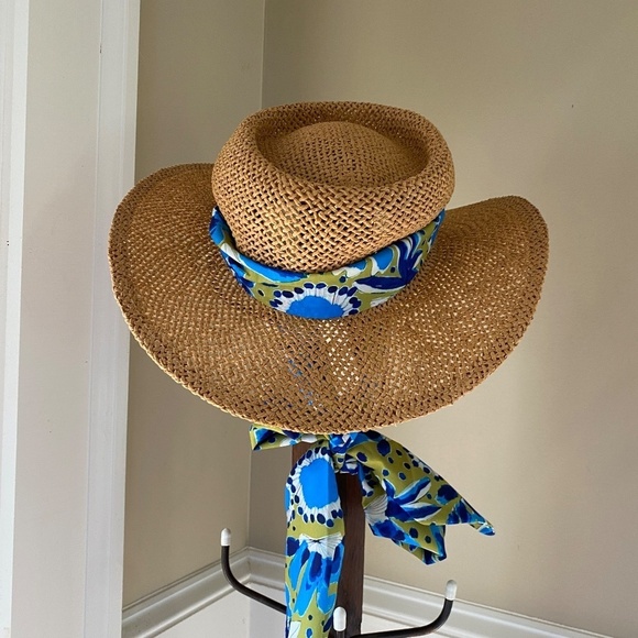 Anthropologie  Vera Scarf Trimmed Boater Hat main image 4